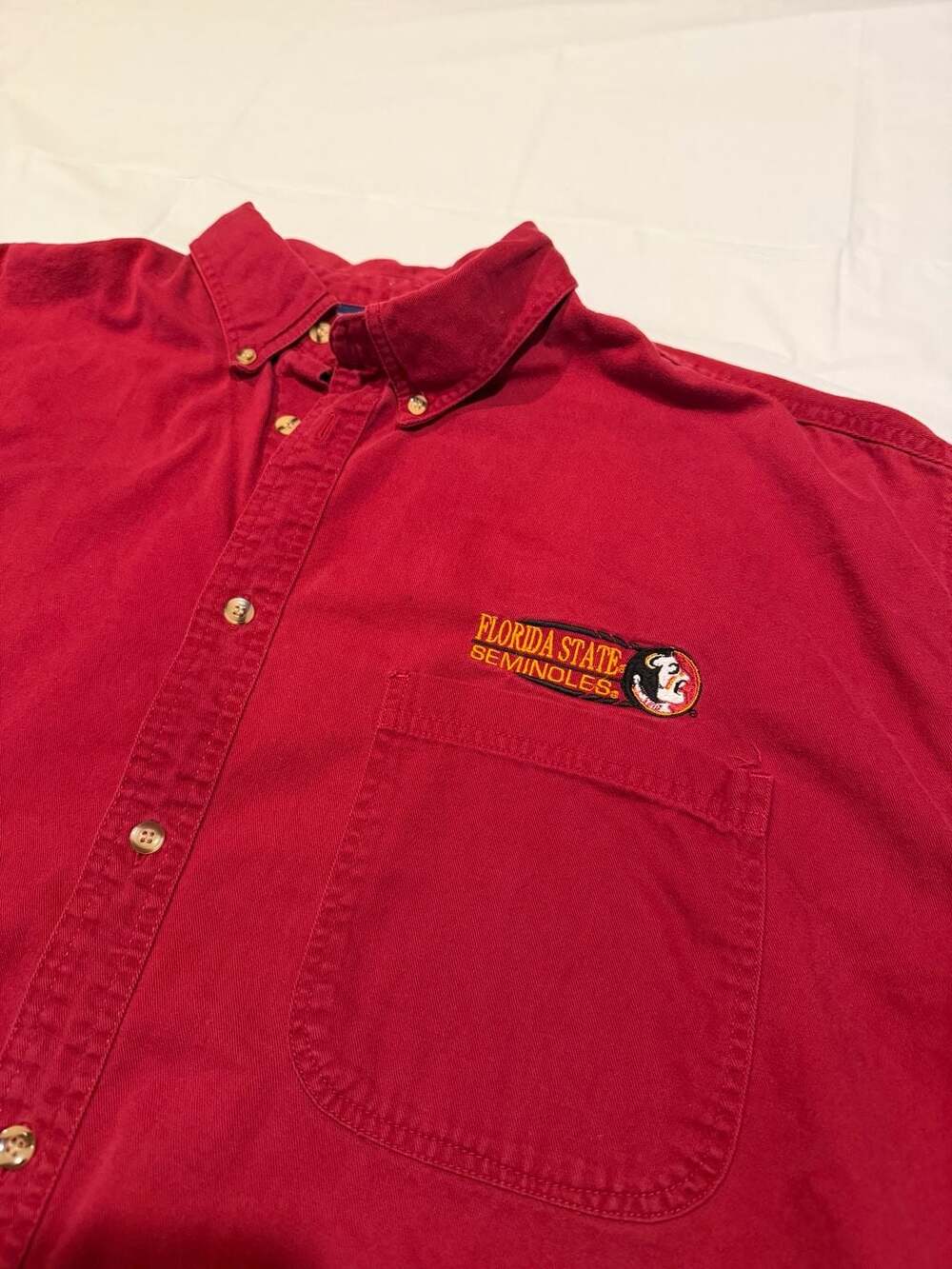Vintage Cadre Athletic Florida State Seminoles Short Sleeve Button-Down Shirt
